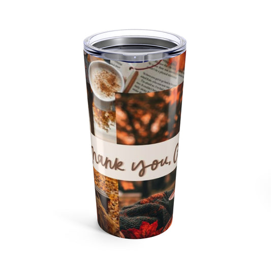Fall-Inspired 20oz Tumbler | Thank You Gift, Seasonal Vibes, Cozy Aesthetic, Travel Mug, Autumn Decor