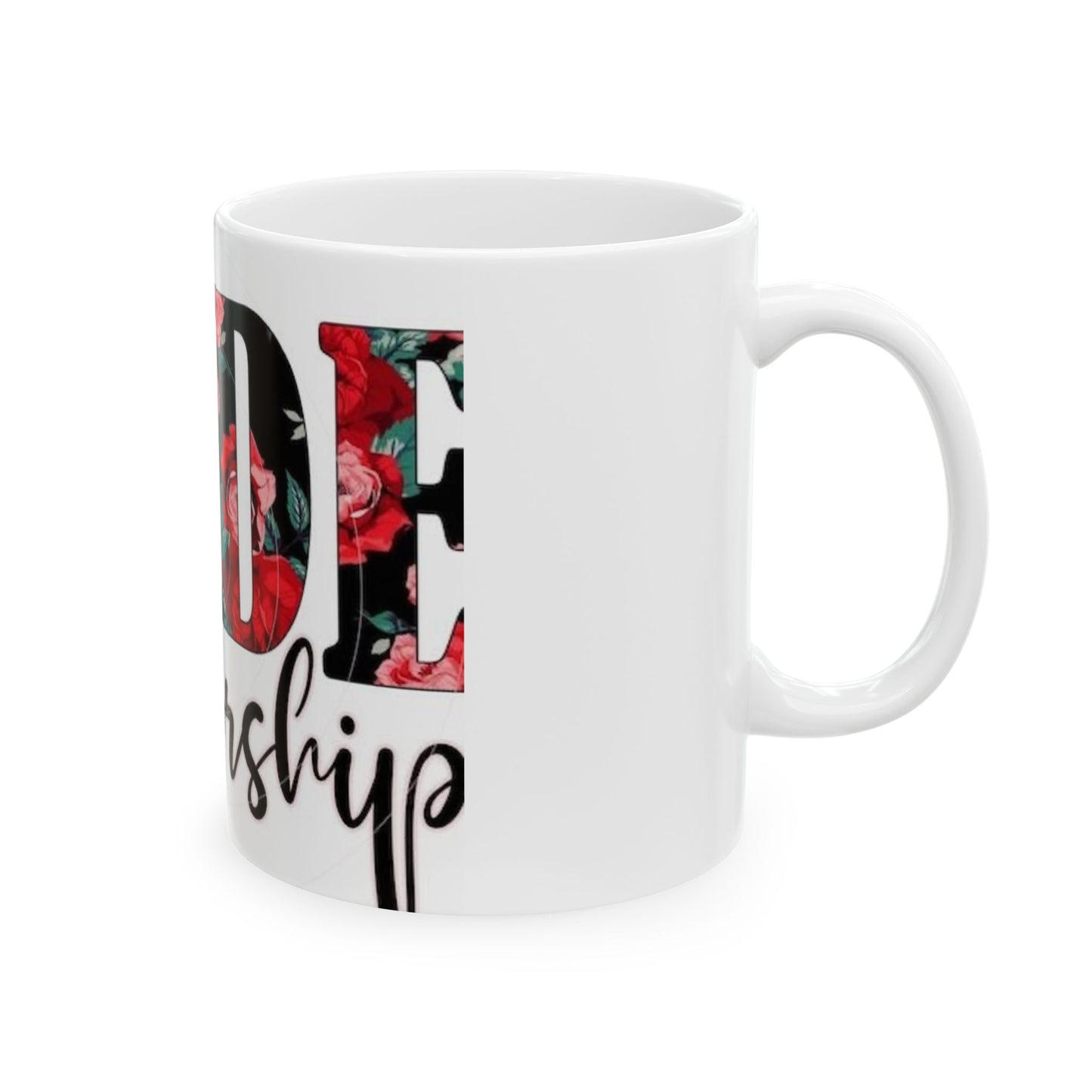 Floral Ceramic Mug - Made to Worship | Coffee Cup, Gift for Her, Inspirational Drinkware, Christian Decor, Tea Mug